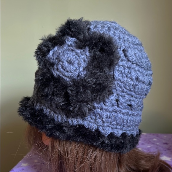 crochet hats Accessories - Elegant crochet soft thick wool beanie medium fake faux fur